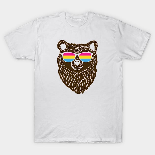 LGBTQ Bear Cool Sunglasses Progressive Pansexual Flag T-Shirt by Sonyi